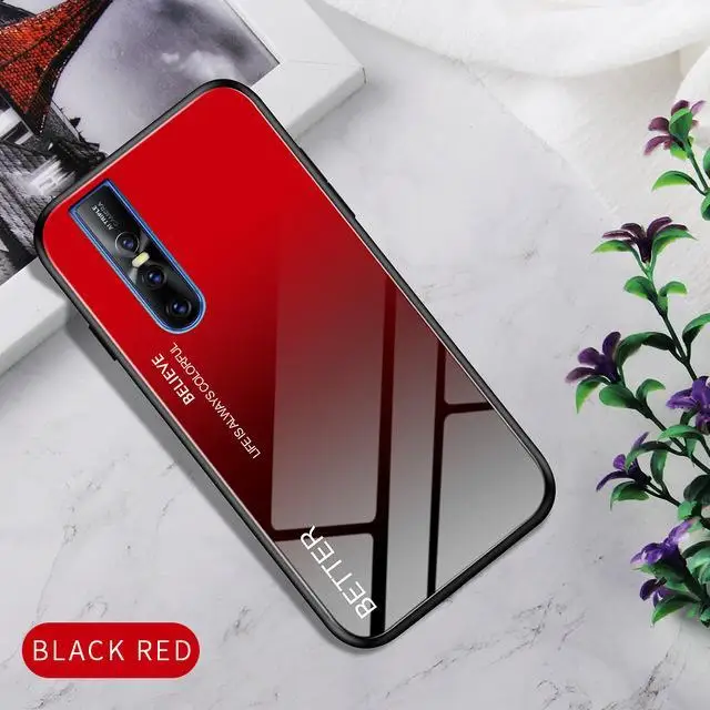 1 Закаленное Стекло телефон крышка для Vivo V15 Pro iQOO NEO Мрамор Стекло КРЫШКА ДЛЯ VIVO Z5X X27 Z1 S1 Pro V15pro Y7S ТПУ накладка-чехол на заднюю панель - Цвет: 1
