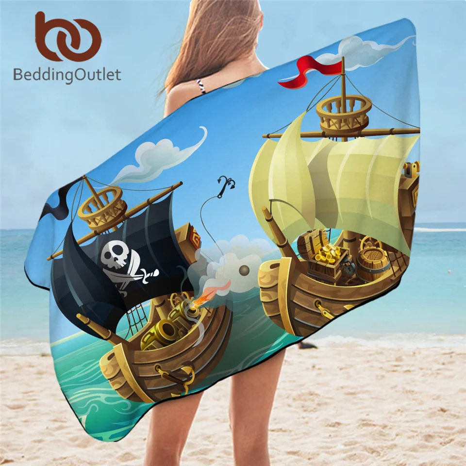 Постельное белье Outlet пиратское пляжное полотенце мультяшная лодка банное для