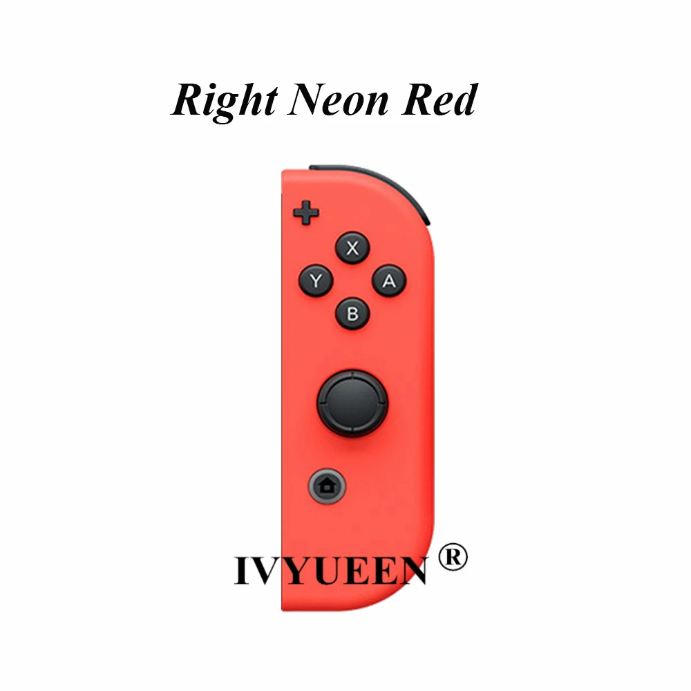 Right Neon Red IVYUEEN, зеленый, фиолетовый цвет, сменный чехол-накладка для модели NS JoyCon, чехол для контроллера NX Joy Con - Цвет: Right Neon Red