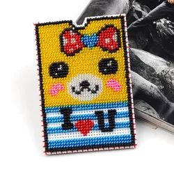 Beaded Printing Double Sided Embroidery Cross Stitch Card Cover Card Bag Double Color Bear Small Grid Color Beaded Embroidery Beaded Cross Stitch Aliexpress