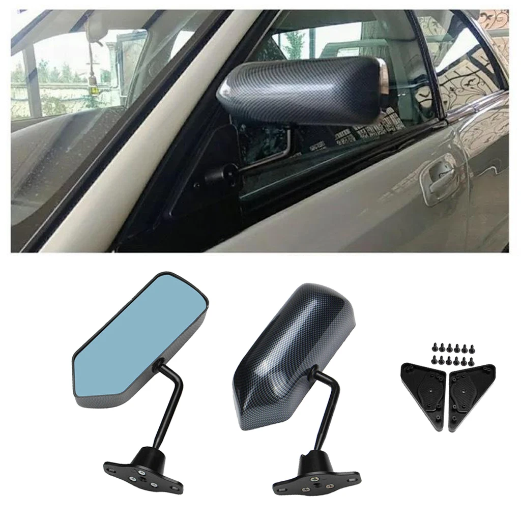 1 Pair Universal F1 Style Side Mirrors Blue Glass Carbon Fiber Rearview Mirror For Racing Cars Mirror Covers Aliexpress