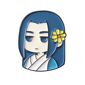 

Soft enamel badge Pretty girl lapel pin attractive character badge