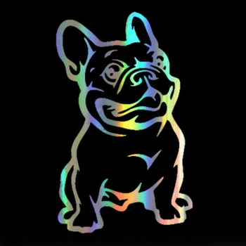 

DAWASARU Car Sticker Vinyl French Bulldog Animal Decoration Funny 3D Sticker Decal Reflection Laser Motorcycle Styling 8 * 13CM