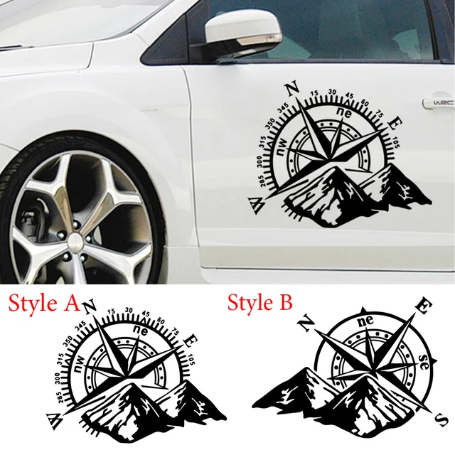 Hot Sale Mountain Compass Car Sticker Funny Vinyl Car-Styling Decals For Auto  Window Motorcycle Decor наклейки на авто
