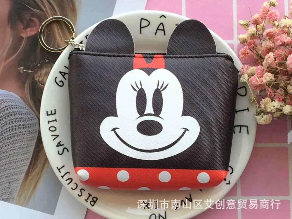 Disney мультфильм портмоне набор для мозаики для хранения ключей монета ПУ кошелек милая сумка Подвеска пакет леди клатч мини кошелек - Цвет: 6