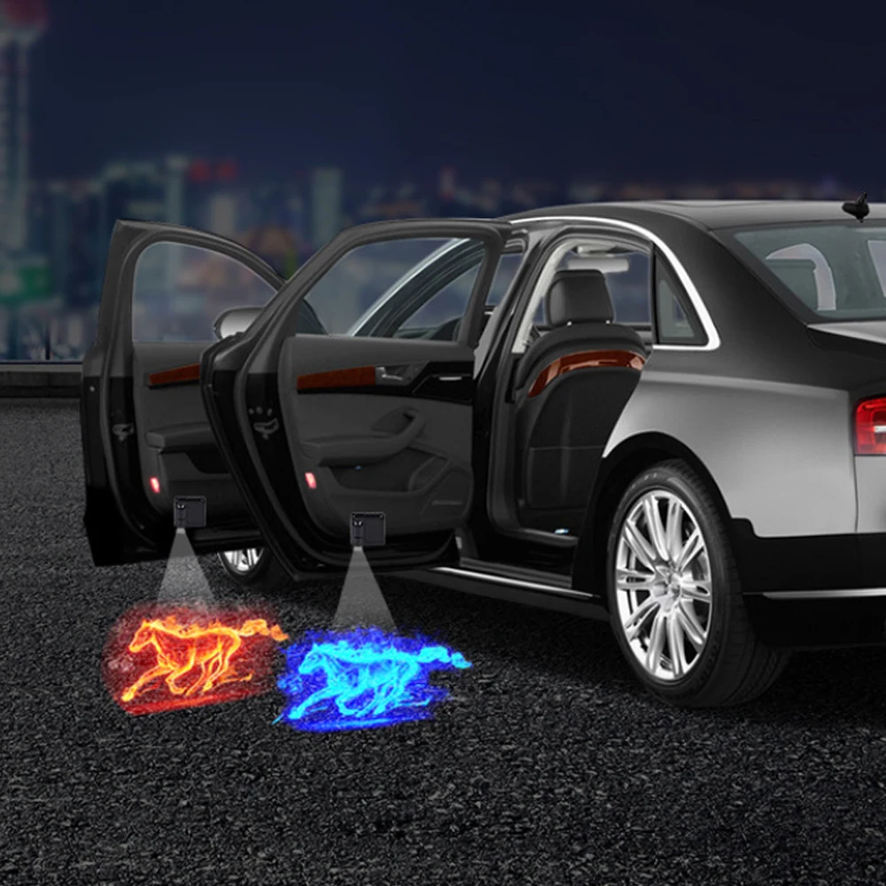 2Pack LED Auto Logo Car Door Laser Projector Lights Infra-red Sensor  Welcome Night Light Accessories Decorative Lighting - AliExpress