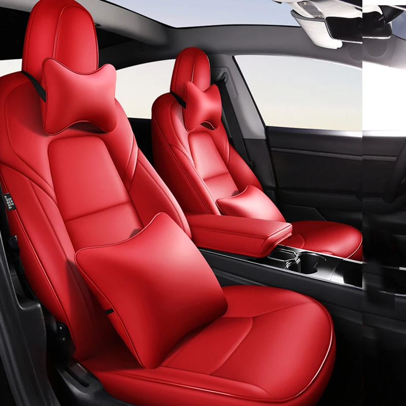 Fashion Car Special leather Car seat cover for Tesla model 3 2019 Car decoration accessories protector cushion 1 set