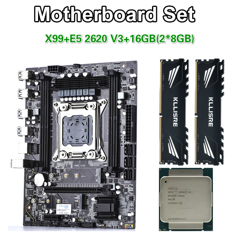 Kllisre X99 motherboard set with Xeon E5 2620 V3 LGA2011 3 CPU 2pcs X 8GB =16GB 2400MHz DDR4 memory|Motherboards|Computer & Office - AliExpress
