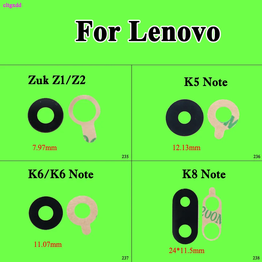 Стекло для объектива задней камеры 2 шт. сменный клей Lenovo VIBE Zuk Z1 Z1221 Z2 K8 Note K6 K5