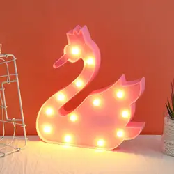 Светодиодный силиконовый ночник с милым лебедем и цветком радуги для детской спальни, для спальни, для дома, вечерние праздничные декоры