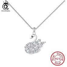 ORSA JEWELS 925 ожерелье с подвеской в виде лебедя для женщин из стерлингового серебра АААА Циркон классические милые вечерние ювелирные изделия для помолвки SN177