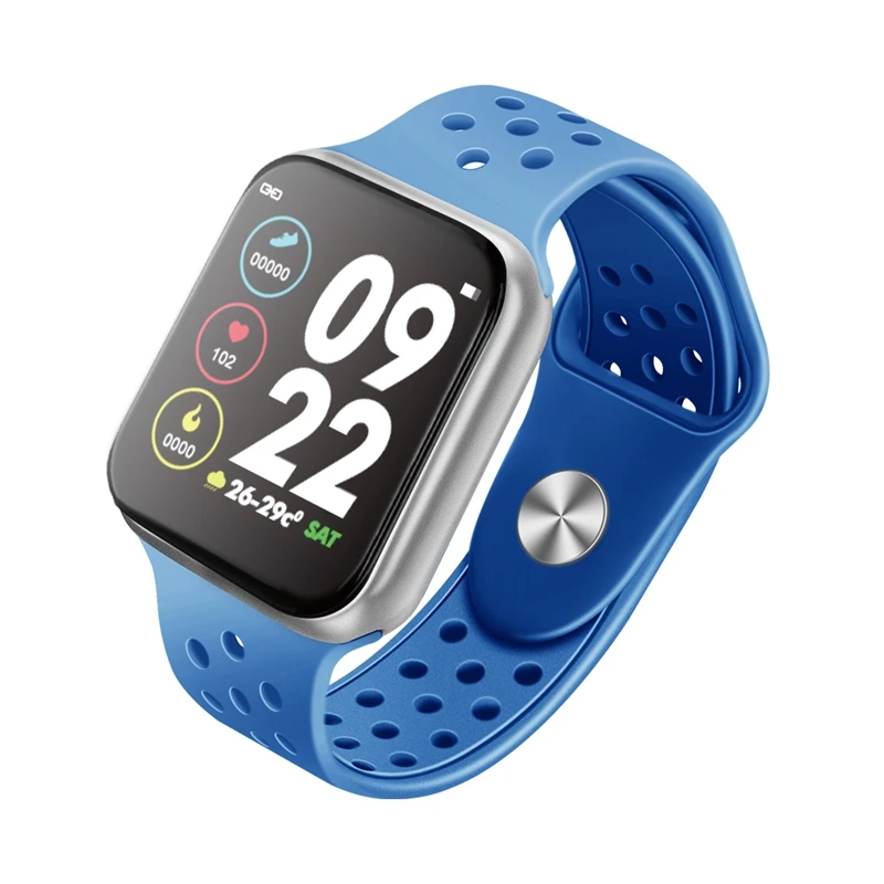 Умные часы F9, водонепроницаемые, спортивные, для телефона Apple, Android, умные часы, монитор сердечного ритма, функция кровяного давления, смарт-браслет PK B57 - Цвет: Blue