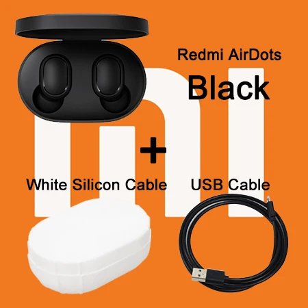 Оригинальные Xiaomi Redmi Airdots наушники Xiaomi TWS беспроводные наушники стерео AI управление Bluetooth 5,0 шумоподавление управление - Цвет: CN Add Case Cable 4