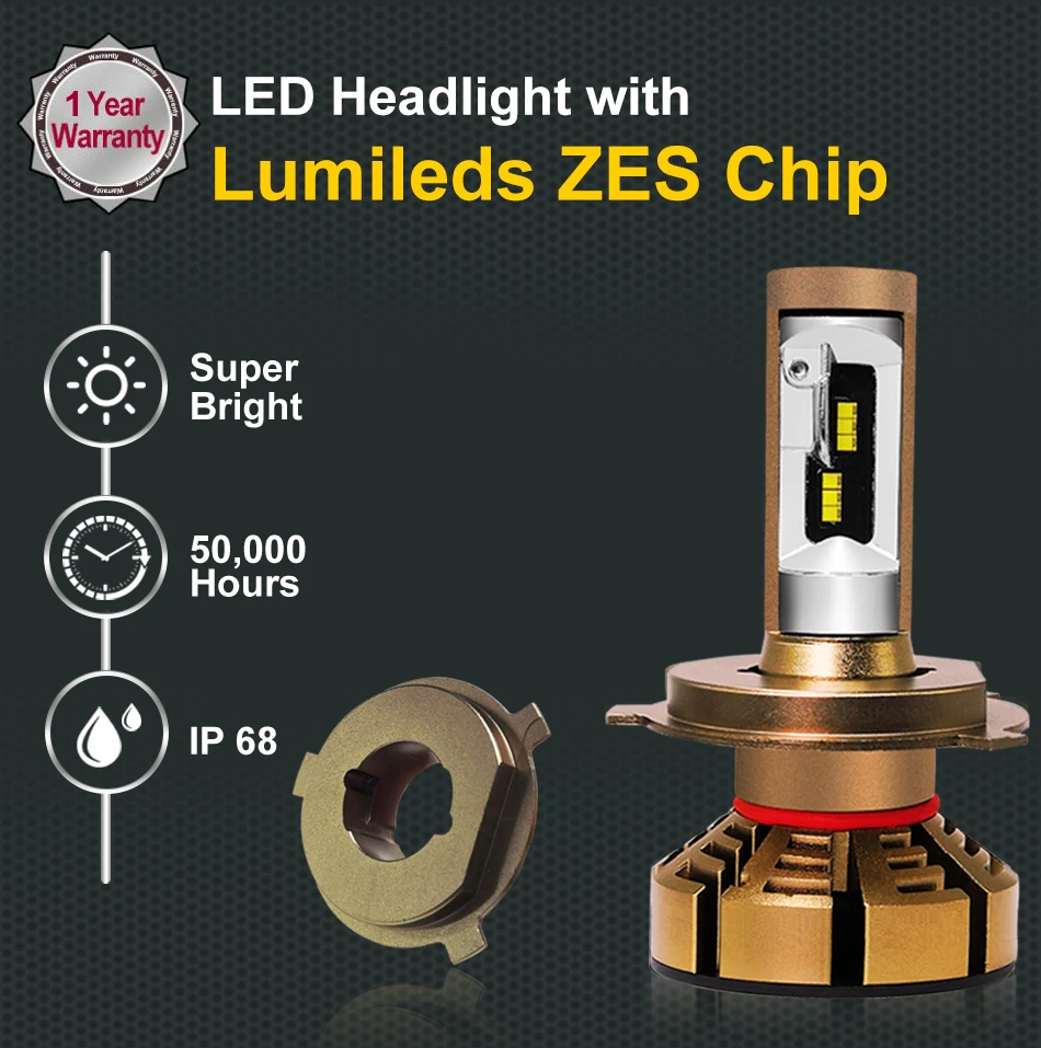 Car LED Headlight Bulbs H7 H4 H1 H11 H8 H9 HB3 9005 HB4 9006 12V 6000K 12000LM With ZES Chips led car lights led lights led bulbs led headlights led car headlights car headlamps