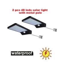2/4pcs 48 LED Solar Light Super Bright Solar Motion Sensor Light Weatherproof Solar Lights Outdoor Wireless Solar Motion Securit