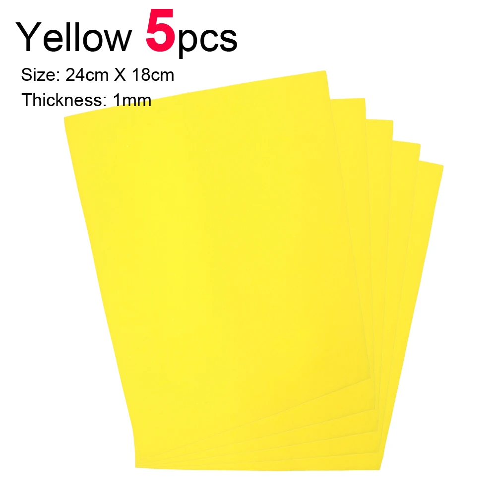 Yellow 5pcs ICERIO, 5 шт., 1 мм, тонкая муха, EVA foam paper, плавающая пена, полоски для бункера, сухая муха, Caddis, крыло, материал корпуса - Цвет: Yellow 5pcs