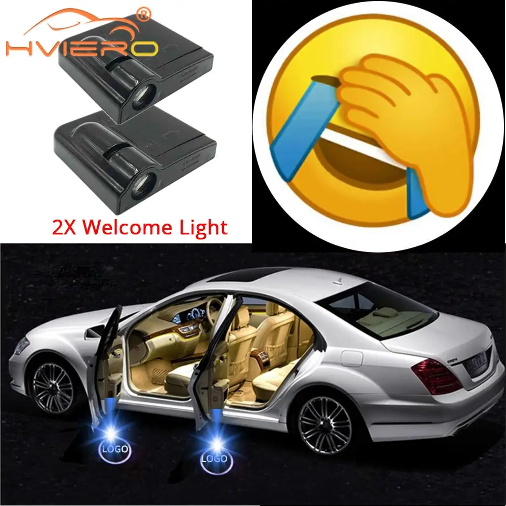 

2X Welcome Lamp Car Door Logo Light Laser Light DC 5V Universal Wireless Projector Light Atmosphere Car Light Car Accessories