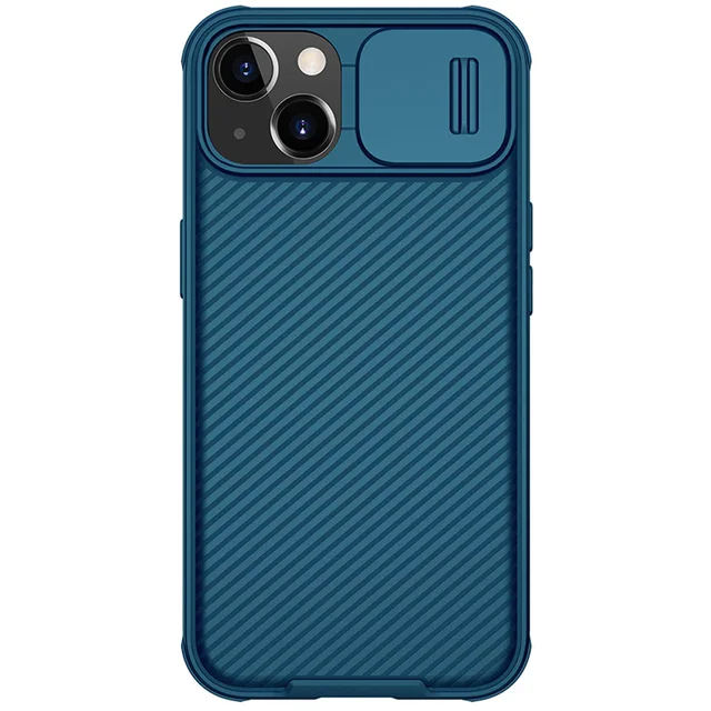 For iPhone 13 13 Pro Max Case Nillkin CamShield Pro Anti-fall Slide Lens Protection Cases For iPhone 13 mini Camera Back Cover Blue