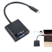 USB-C USB3.1 type C для адаптера кабель VGA штекер VGA Женский видео передачи конвертер 1080P для 12 дюймов