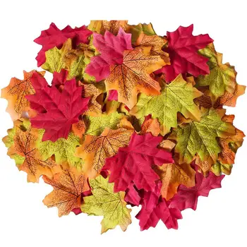 

50 PCS/Set Simulation Maple Leaves for Wedding Party Festival Decoration Scrapbooking Photo Craft Props Fake Flower Leaf
