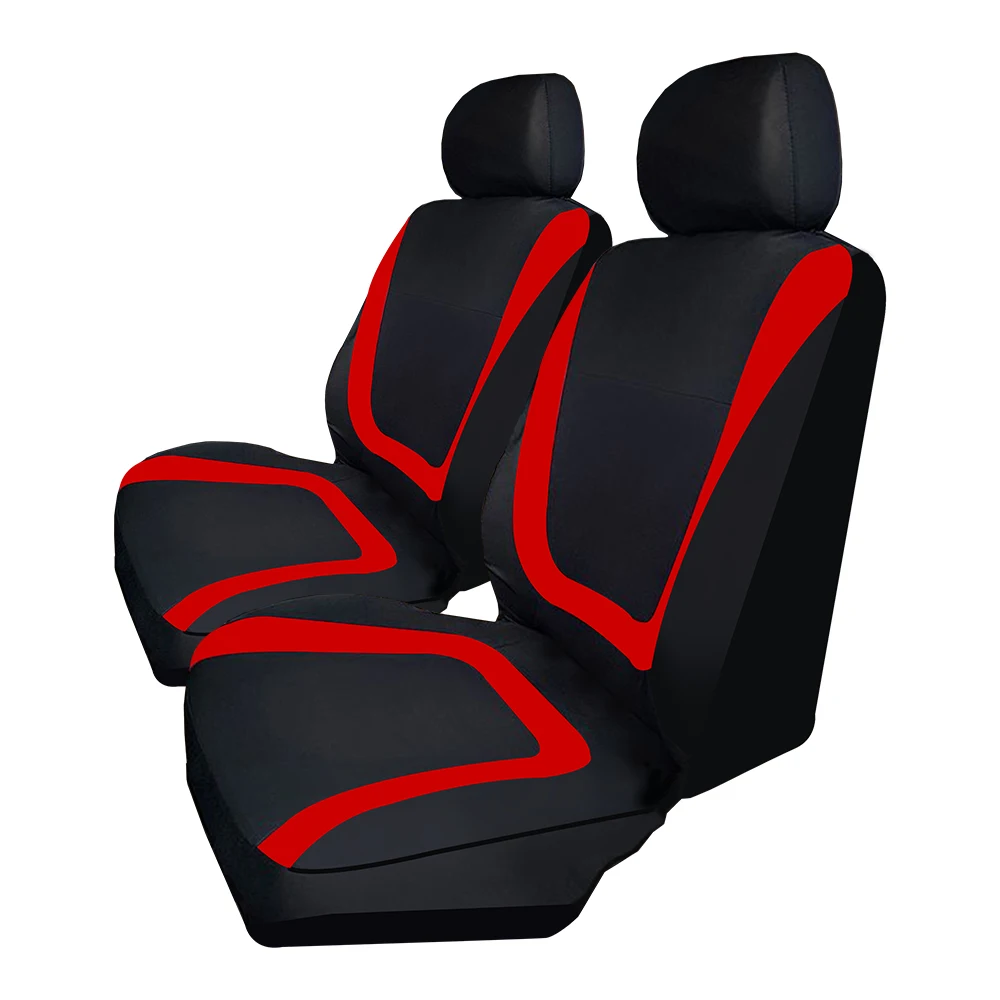 LEEPEE 4pcs/set Vehicle Seat Protector Automobiles Seat Covers Polyester Fabric Universal Fit Most Cars Car Seat Cover - Название цвета: Красный