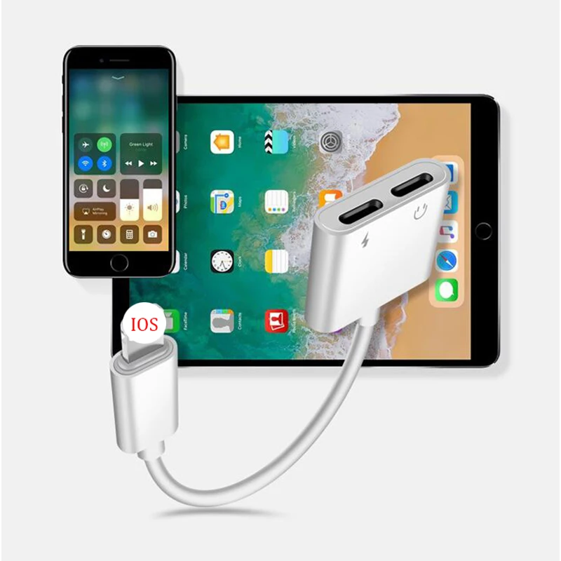 Высококачественный iPhone Aux адаптер 4 в 1 адаптер для наушников для Apple iPhone XS MAX XR X 7 8 Plus 3,5 мм разъем Aux кабель сплиттер