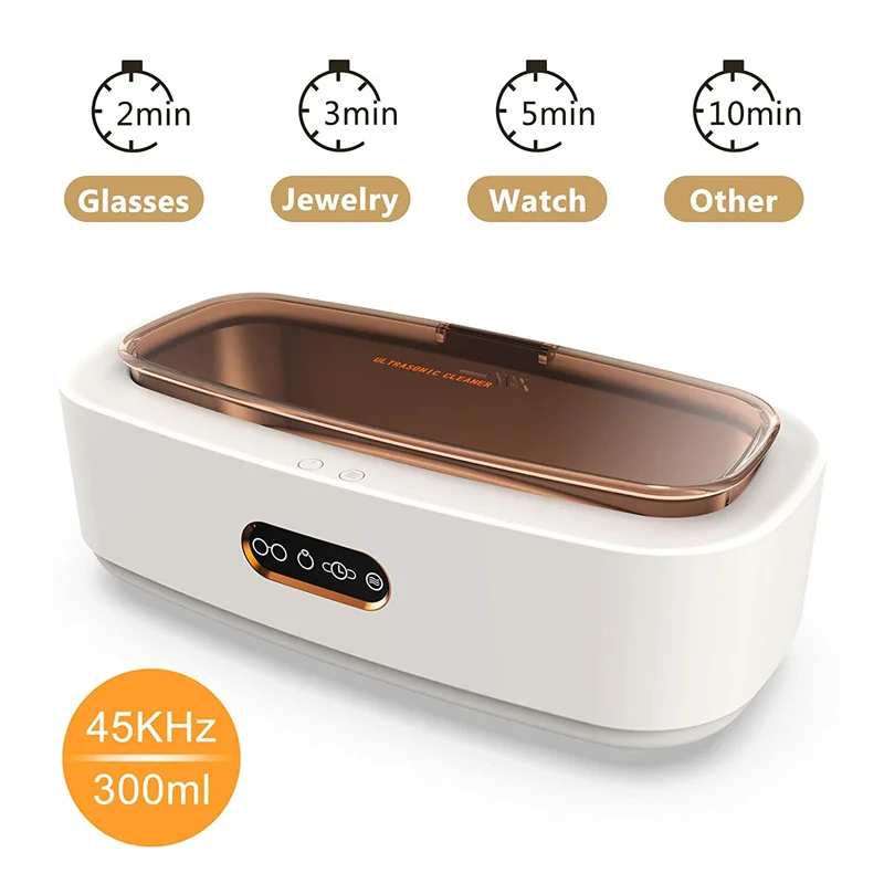 Ultrasonic Cleaner, Sonic Jewelry Cleaning Machine 300ml, 45khz