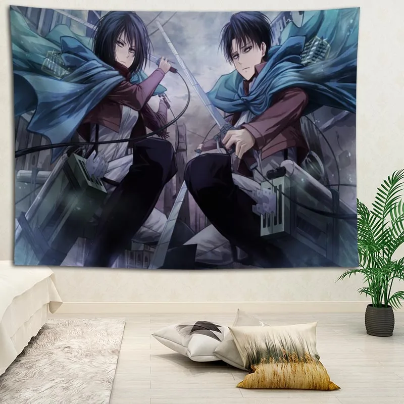 Hot Sale Custom Anime Attack on Titan Printed Tapestry Background Decorative Various Sizes Wall Hanging Decor | Дом и сад