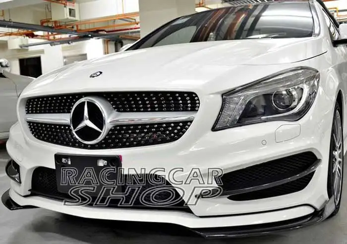 Реальные углеродного волокна губа-накладка спойлер щитки для Benz W117 C117 CLA200 CLA250 M003