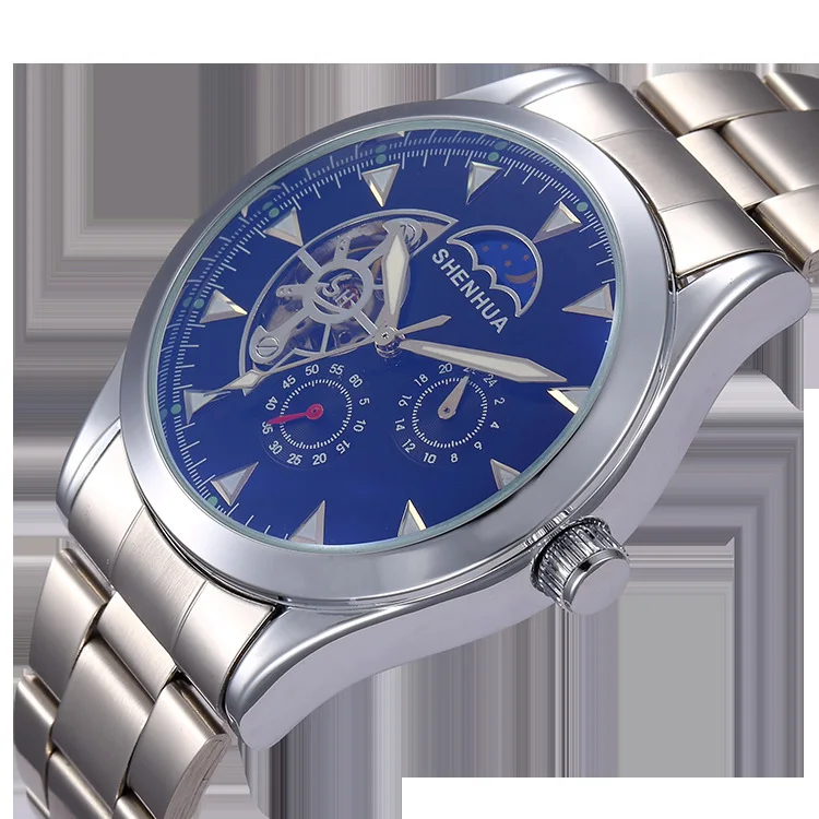 

Hot Selling Shenhua Gentry China with Holes Fully Automatic Machinery Leather Watch Strap Steel Belt MEN'S Table