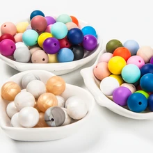 12mm Baby Teether Silicone Beads Diy Pacifier Chain Bracelet Bpa Free Chewable Round Silicone Bead Accessories For Newborn