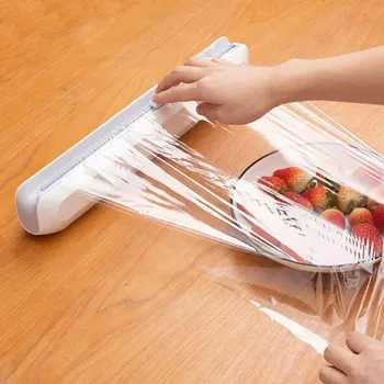 

Magic ABS Good Useful Fruit Food Fresh Keeping Plastic Cling Wrap Dispenser Preservative Film Cutter Kitchen Tool Accessories