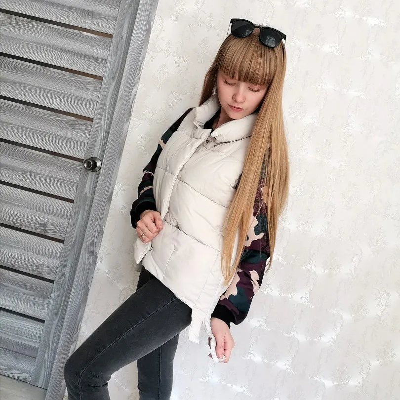 Хлопковый зимний жилет, женское плотное теплое пальто, женский жилет с воротником-стойкой, однотонное пальто, куртка женская с подкладкой