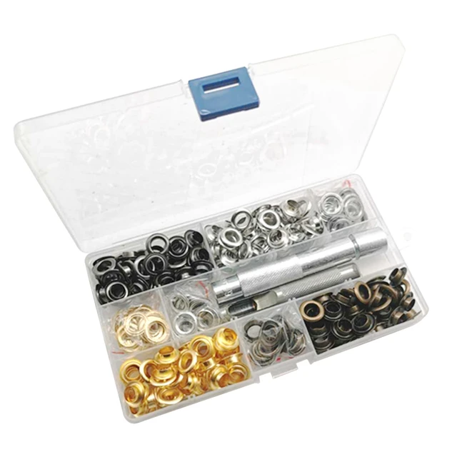 200 Set Grommet Tool Kit 1/2 Inch Grommet Eyelets with 3Pcs Grommet Setting  Tool Leather Crafts DIY Supplies