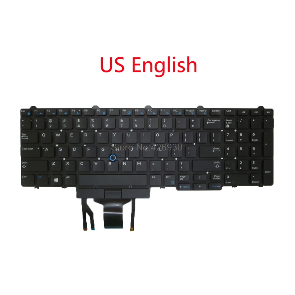 Ноутбук с подсветкой US AR ACNOR BR SD FR SP JP клавиатура для DELL Latitude E5550 5550 E5570 5580 7510 3510 M3510