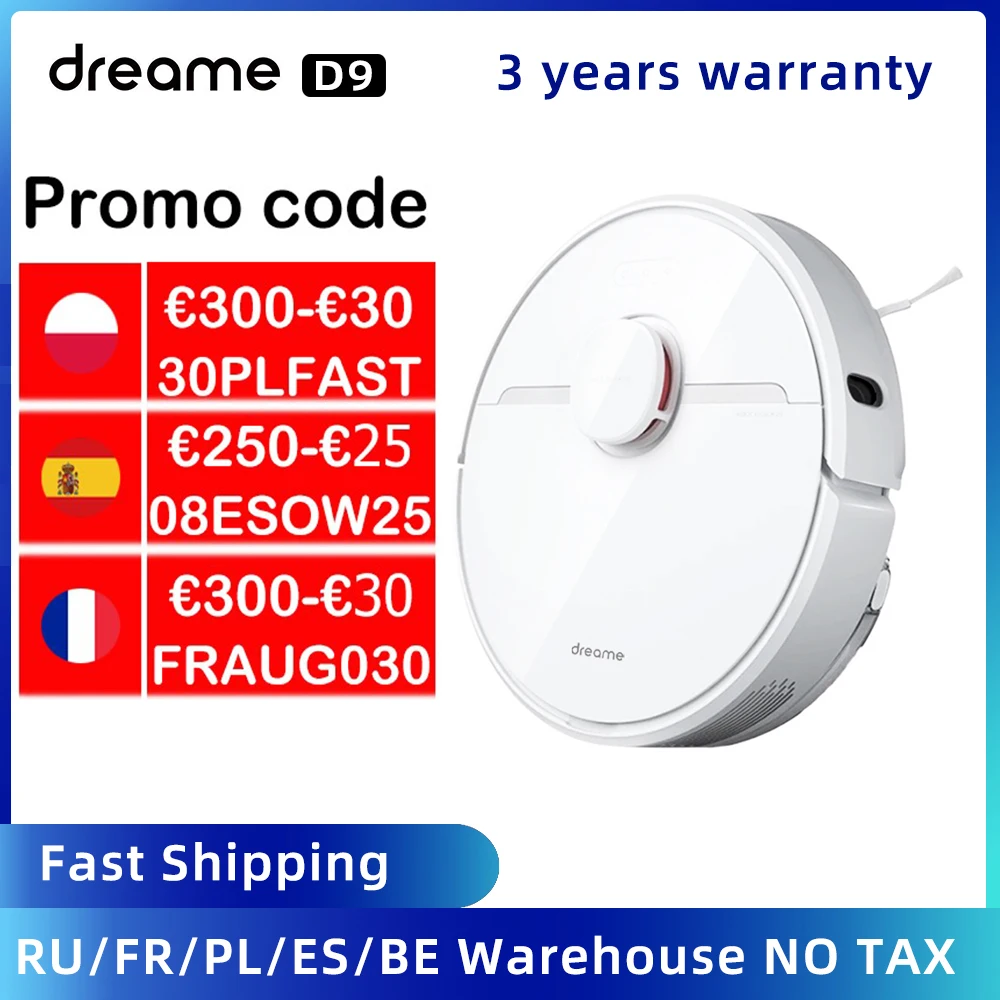 Робот-пылесос Dreame D9 3000 па Wi-Fi | Бытовая техника