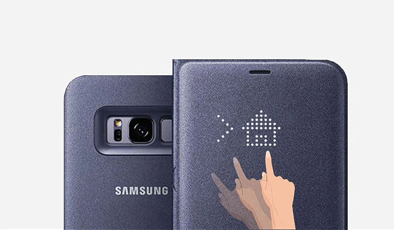 Светодиодный чехол для samsung Smart Cover чехол для телефона EF-NG955 для samsung Galaxy S8 S8+ S8 Plus функция сна карман для карт