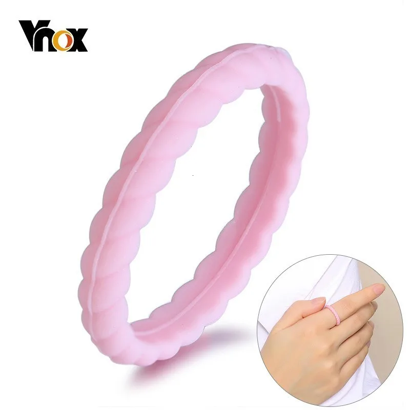 Женские силиконовые резинки Vnox кольца с волнистой текстурой для свадьбы женские