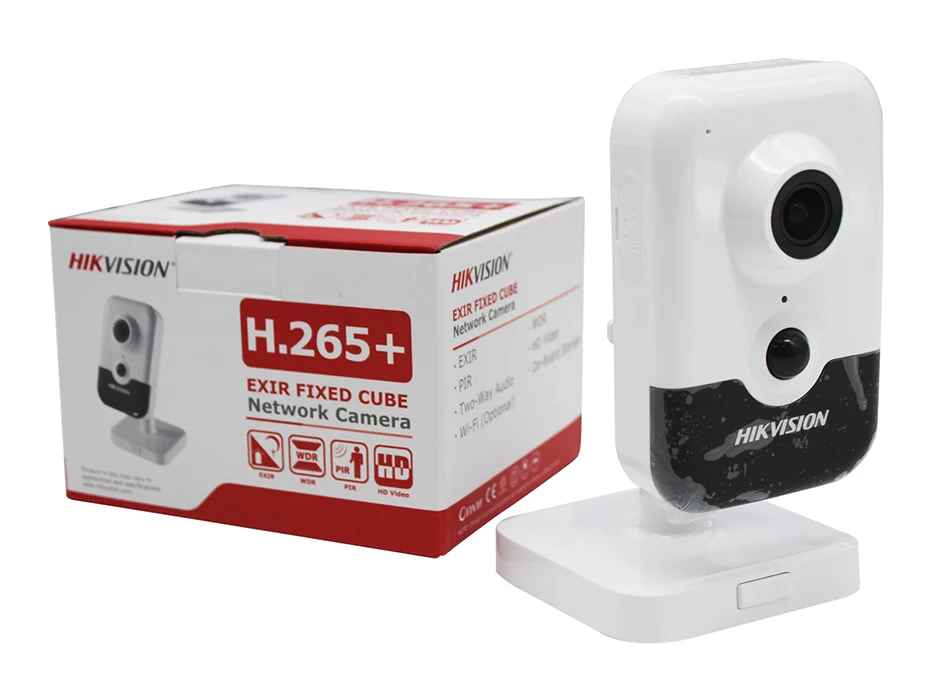 Hikvision Домашняя безопасность Wi-Fi камера PoE DS-2CD2443G0-IW 4MP ИК фиксированный куб Беспроводная ip-камера встроенный динамик H.265