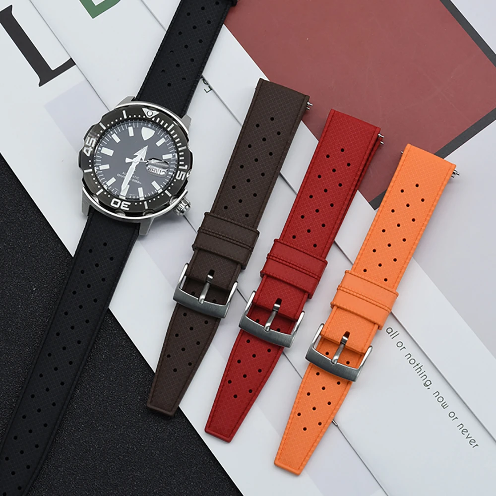 Premium Grade Tropic Rubber Watch Strap 20mm 22mm For Seiko Srp777j1 New  Watch Bands Diving Waterproof Bracelet Black Green Blue - Watchbands -  AliExpress