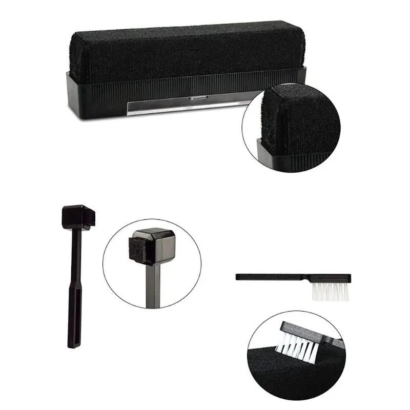 F19E 1Set Carbon Fiber Velvet Anti Static Clean Brush Cleaner Remover for Phonograph Turntable LP Vinyl Records Cleaning Kit | Электроника