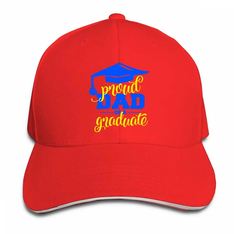 Proud Dad Of A Graduate бейсболка синего и золотого цветов для мужчин и женщин, бейсболки, модная Регулируемая Кепка - Цвет: 2-Red