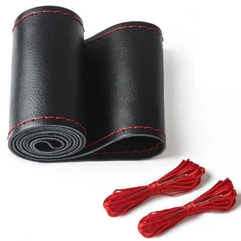 

Nice Car Interior Accessories 37cm/38CM DIY Steering Wheel Covers soft Leather braid on the steering-wheel of Car
