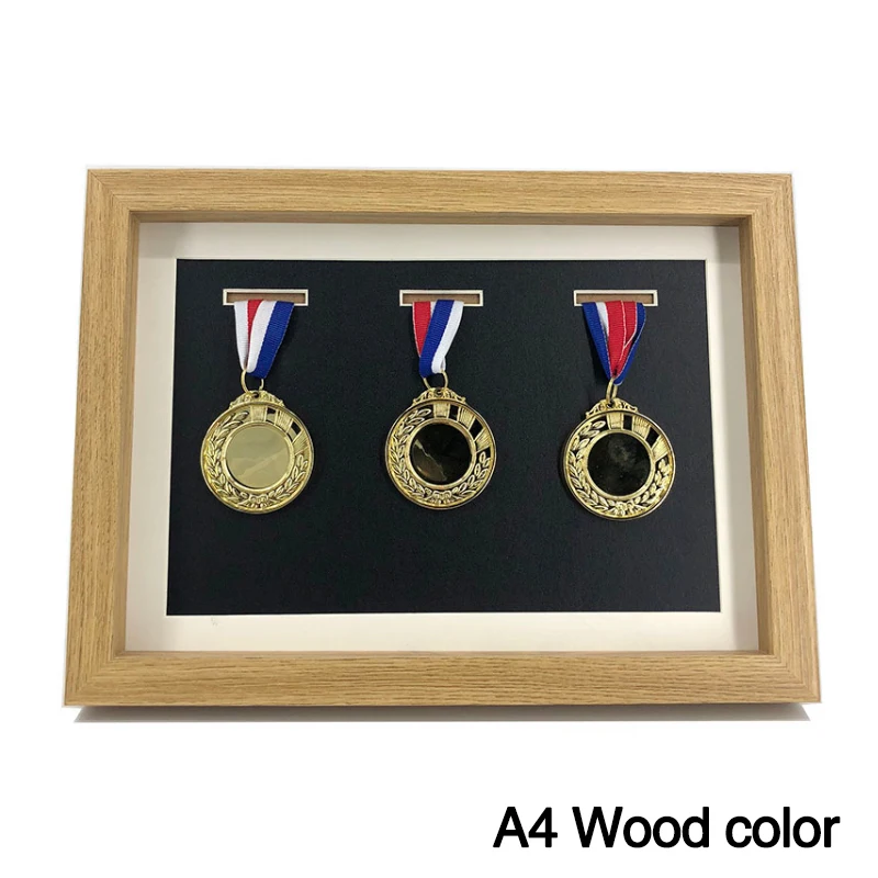 Деревянная фоторамка на заказ, набор для медалей, держатель, винтажный Чехол для медали, рамка для плаката, защитная рамка для подарка