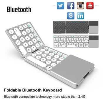

Newest Portable Folding Bluetooth Keyboard BT Wireless Foldable Touchpad For IOS/Android/Windows Ipad Folding Keyboar