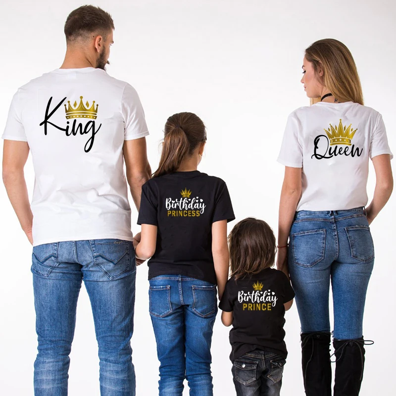 Family Matching Clothes King Queen Prince Princess Fashion  Family Look Shirt Set Mother Dad Daughter Kid Family Matching Outfit