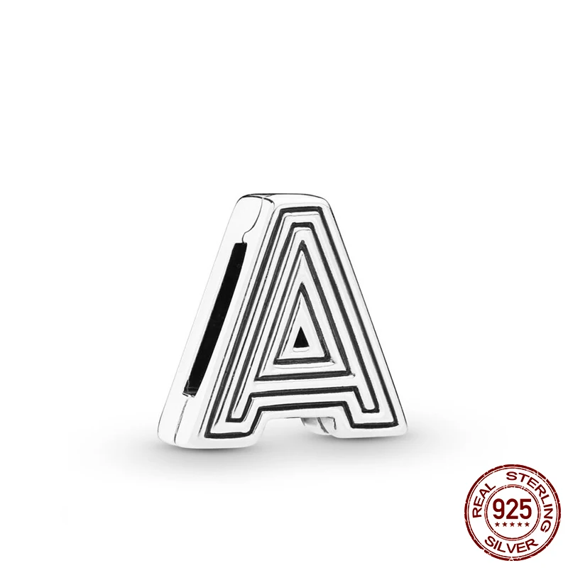 

2019 New Arrival 100% 925 Sterling Silver Beads, Letter A Clip Charms fit Original Pandora Reflexion Bracelets Women DIY Jewelry