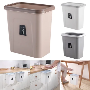 

Convenient Push-top Trash Can Wall-mounted Saves Space 7L Large Capacity Kitchen Bedroom Living Room K888