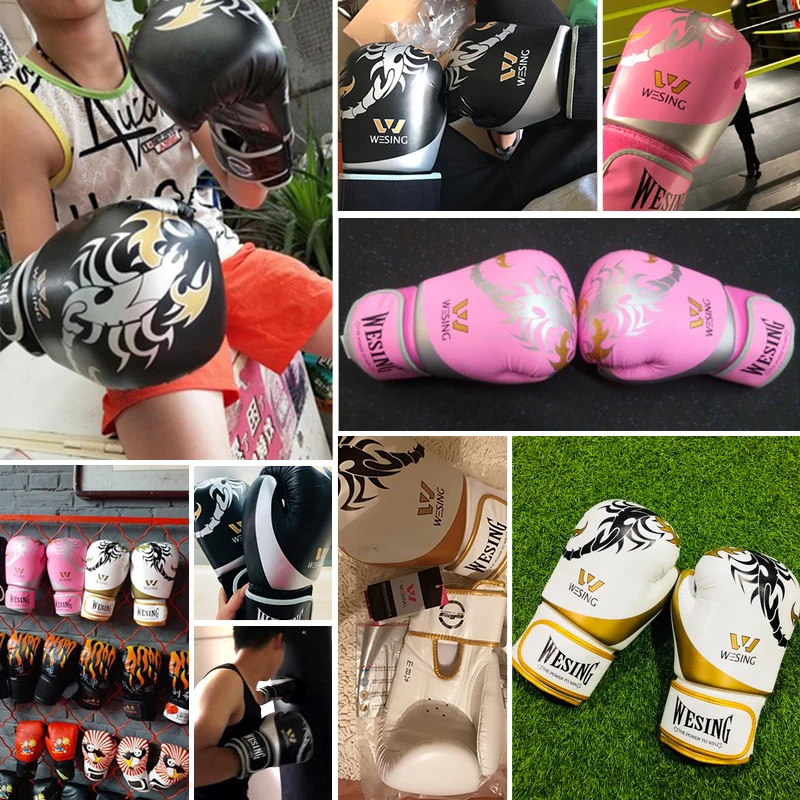 Wesing Boxing Gloves New  Boxing Mitts Muay Thai Gloves Guantes De Boxeo Kickboxing Sanda Training Gloves 6