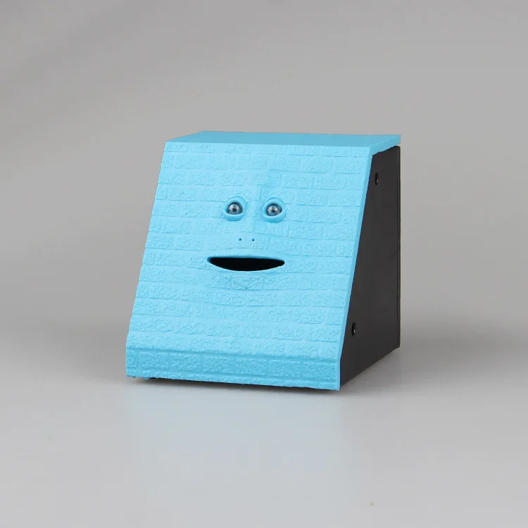 Новая высококачественная лицевая коробка для денег и монет автоматически Копилка Жевательная копилка для детей друг день рождения Рождественский подарок - Цвет: Brick Blue